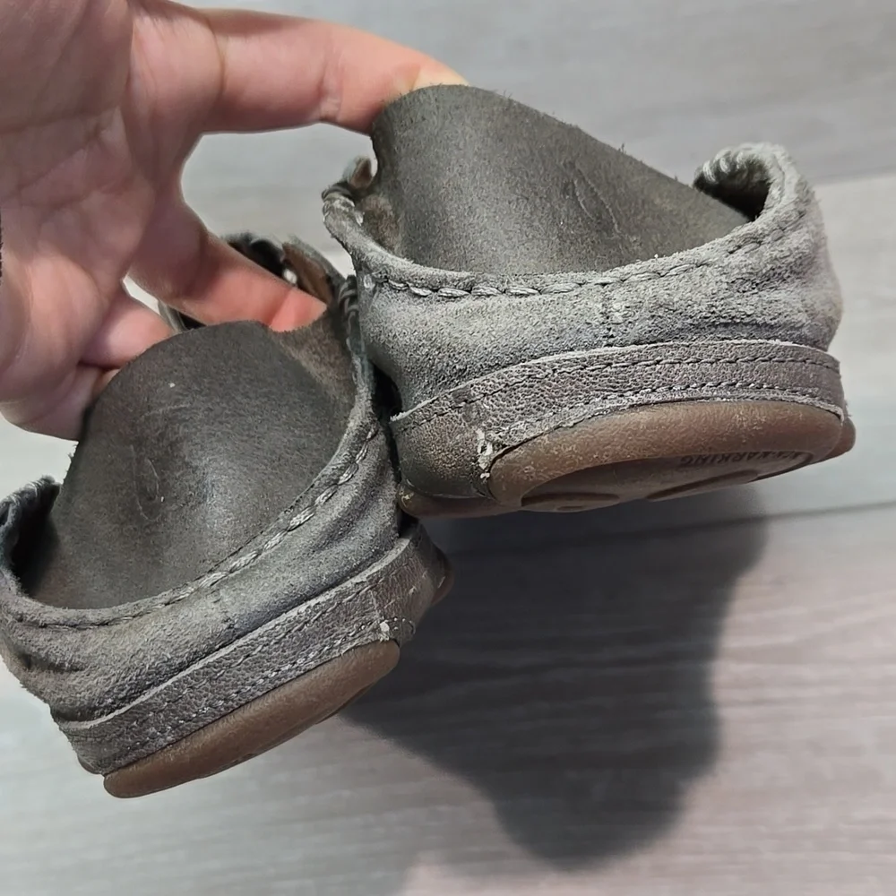 Olukai Men's Moloa Kohana Leather Gray Loafers Slip On Shoes Sz 11.5
